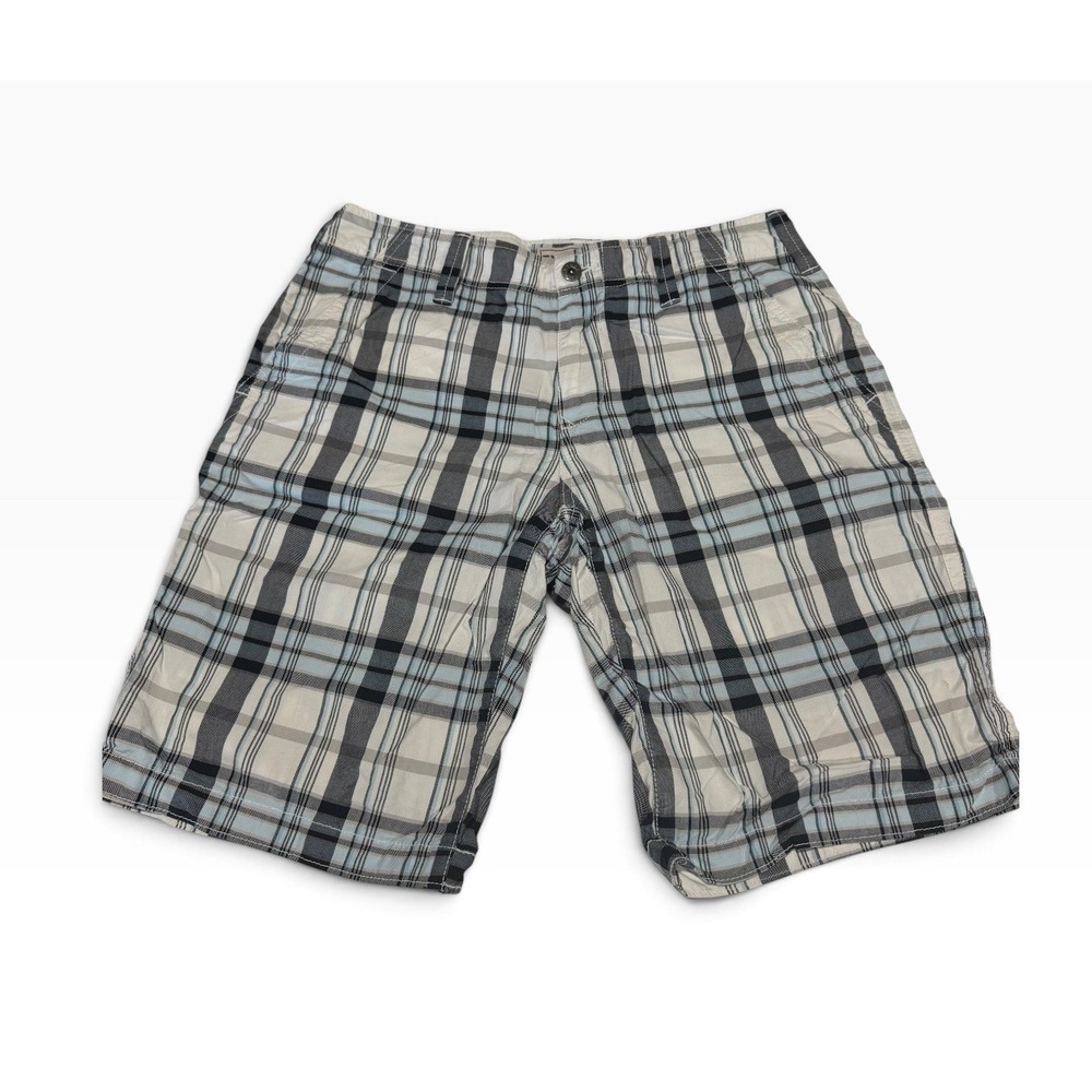 Express Incorruptible Mens Plaid Shorts Blue Black White Size 30 Cotton Casual